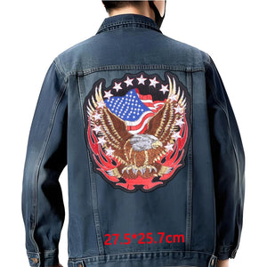 Grand écusson dorsal brodé style biker moto pour blouson - vue 6