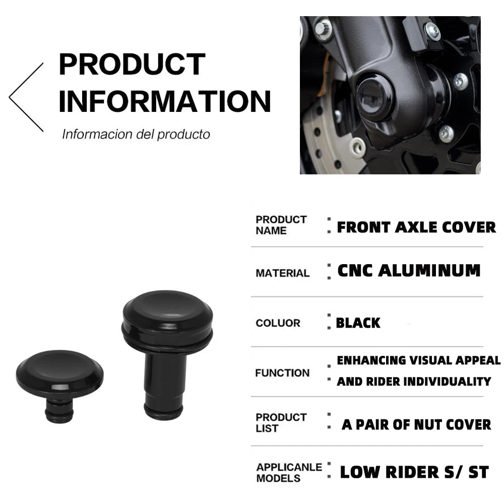 Caches d'Écrou d'Essieu Avant Décoratifs pour Harley Softail Low Rider S/ST – photo 3/7