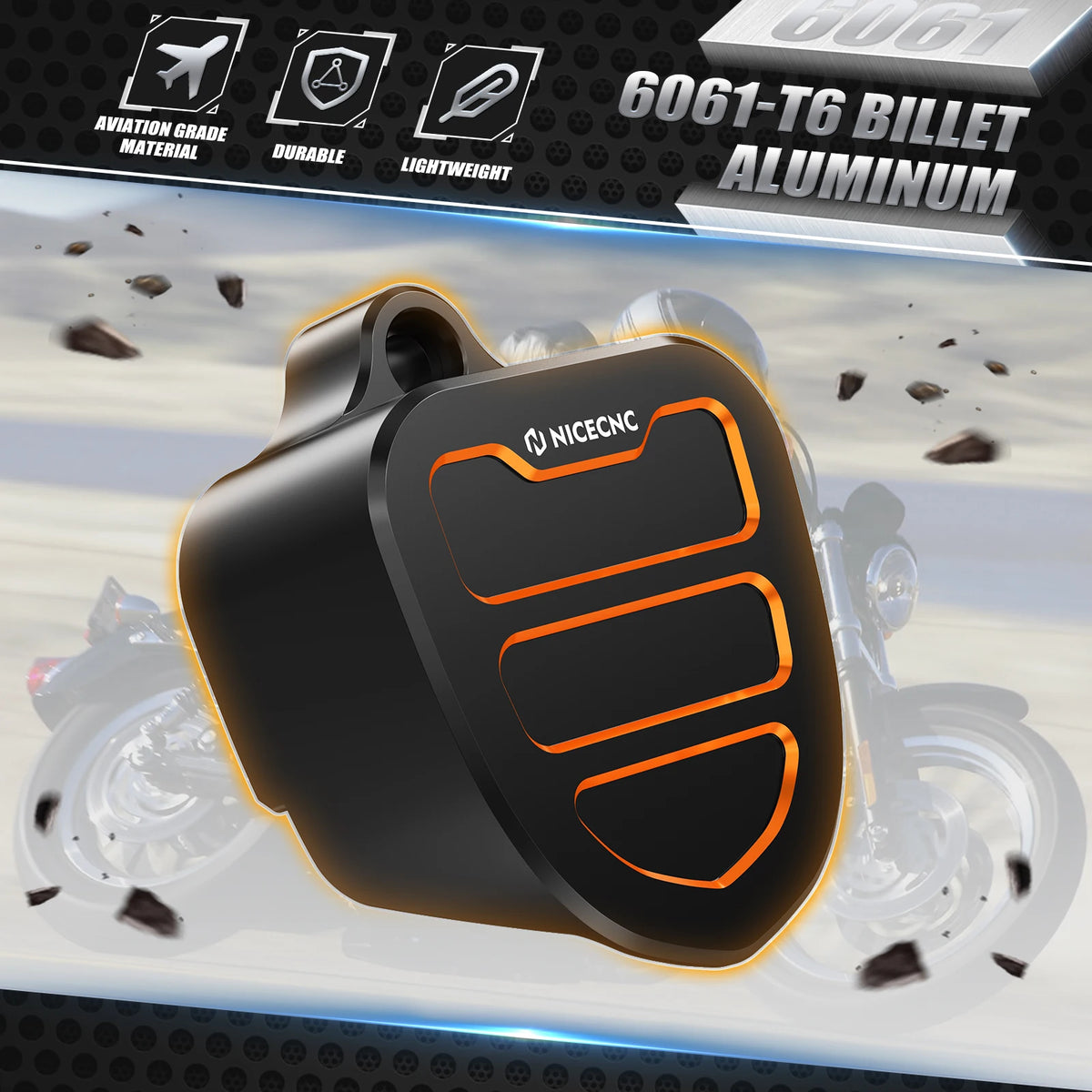 Cache de klaxon aluminium pour Harley Touring - vue 3