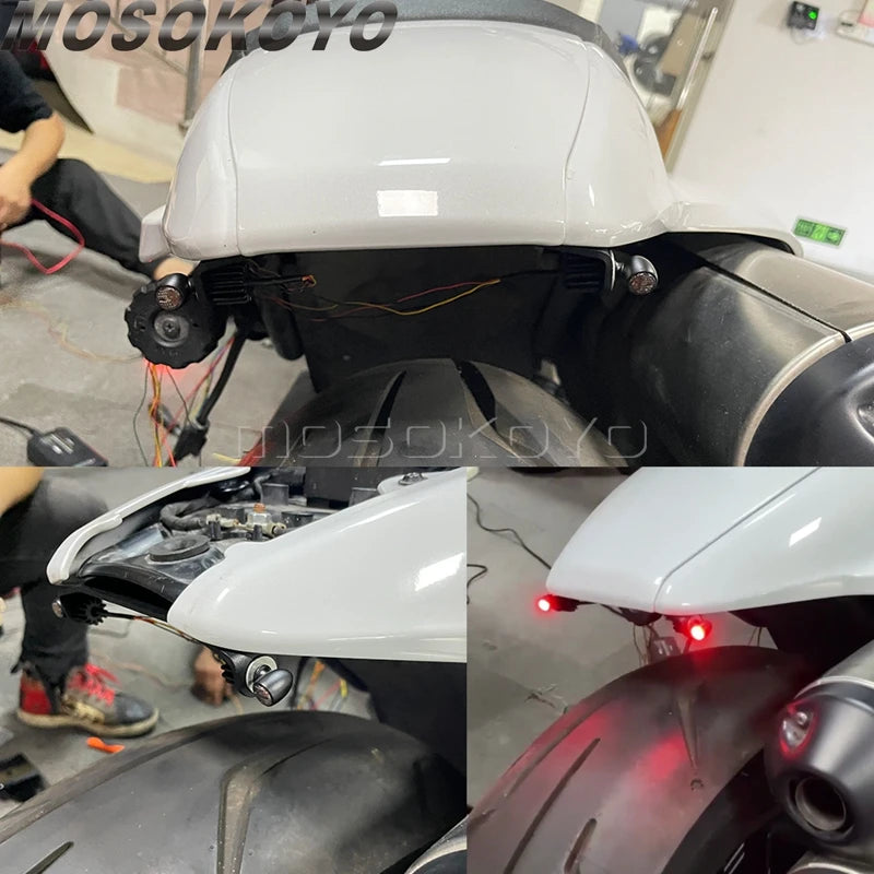 Mini clignotants arrière LED avec support pour Harley Sportster S - vue 2