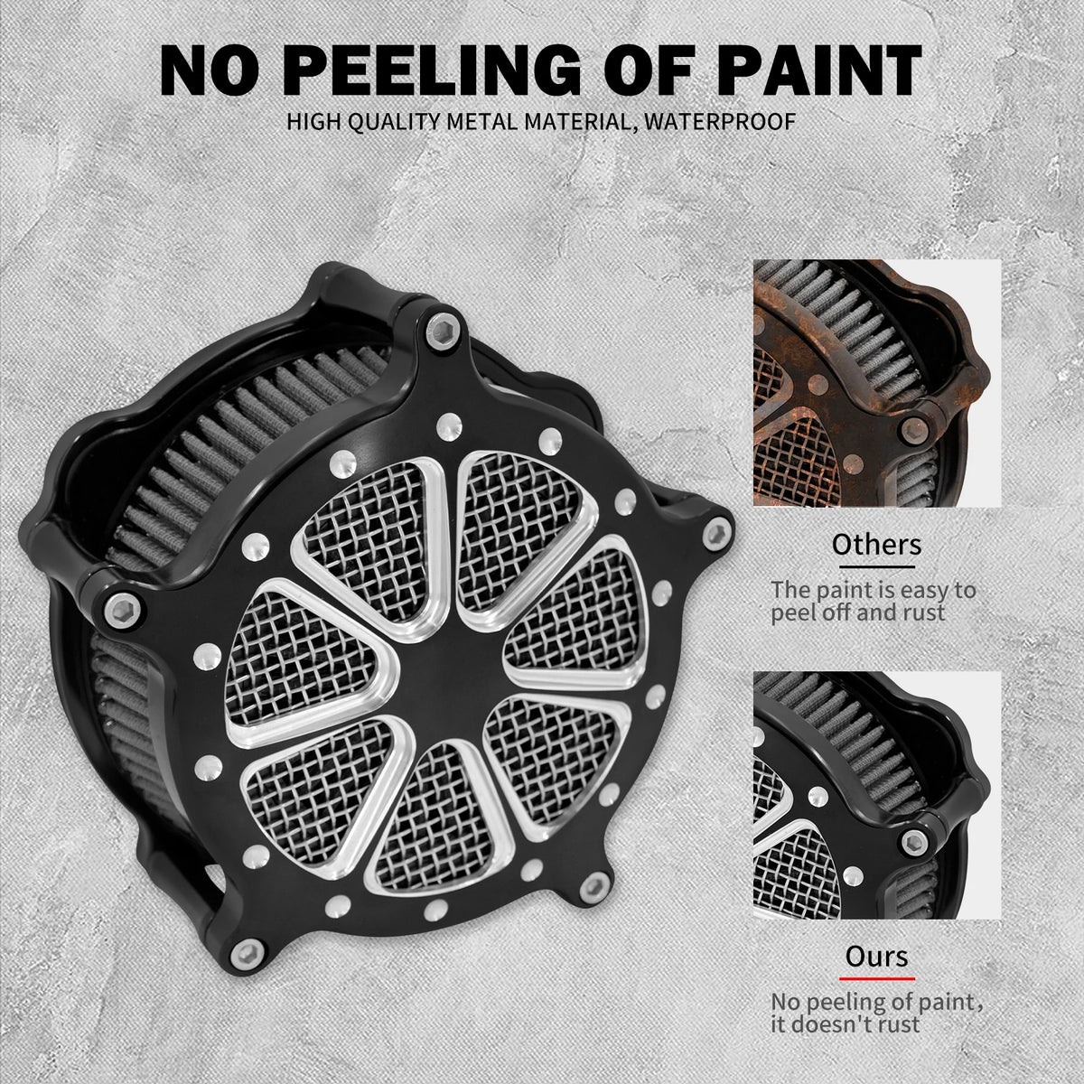 Filtre à Air CNC Aluminium (Turbine Air Cleaner) - Harley-Davidson Sportster, Dyna, Softail & Touring – photo 3/10