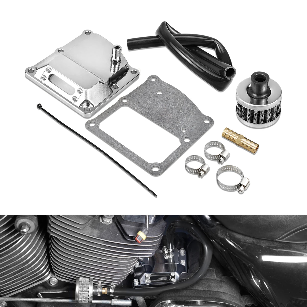 Couvercle supérieur de boîte de vitesse à hublot pour Harley Touring, Softail et Trike - vue 9