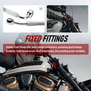 Durite de Frein Avant ABS Tressée (12", 14" ou 16") - Harley-Davidson Dyna & Sportster XL – photo 5/12