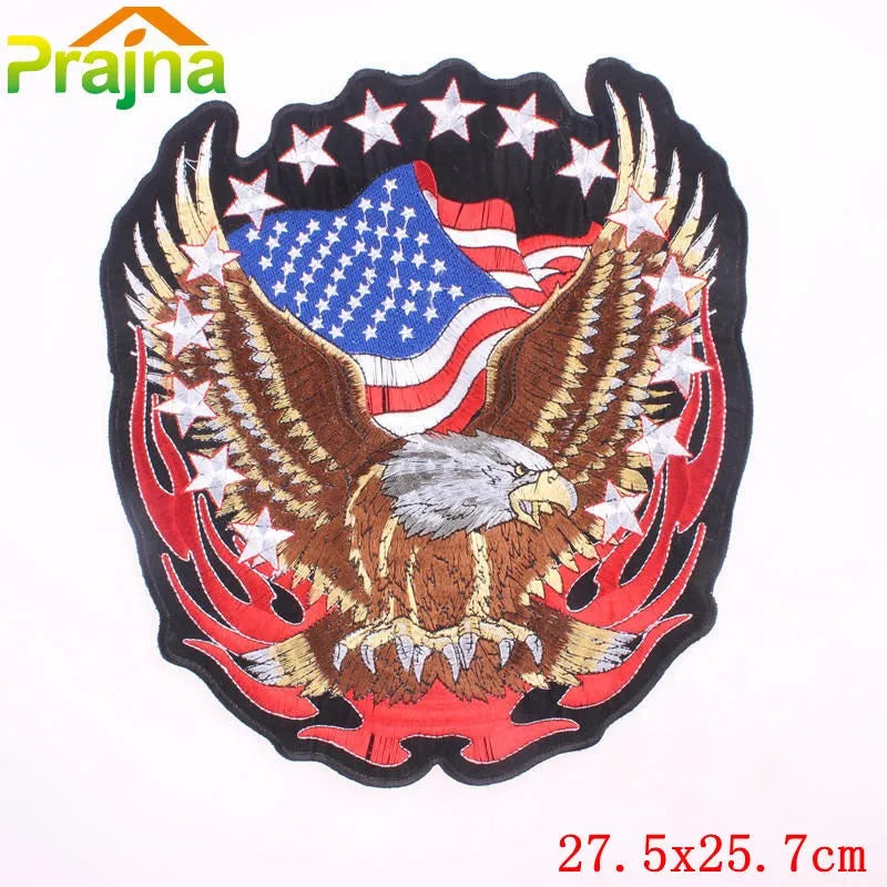 Écusson dorsal brodé biker punk crâne aigle - vue 44