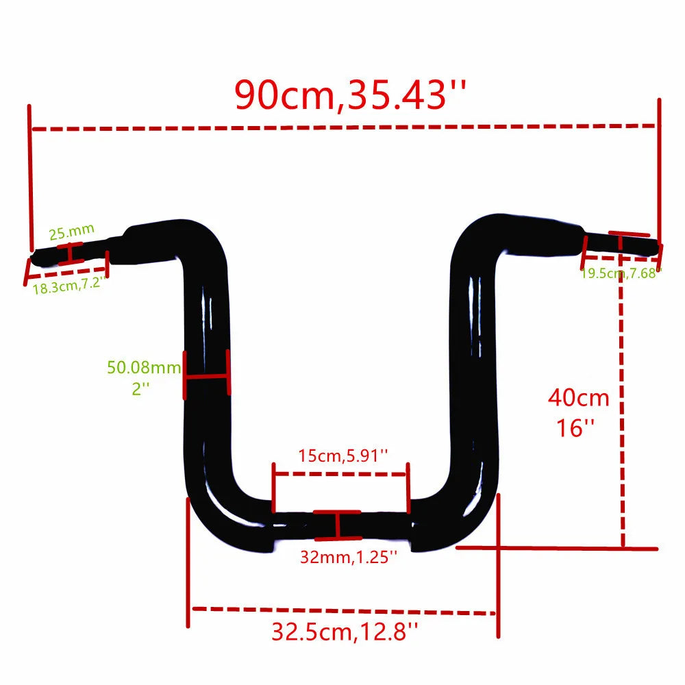 Guidon ape hanger 50 mm pour Harley Fat Boy - vue 3