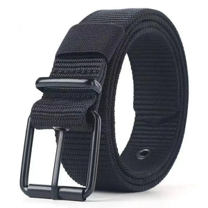Ceinture en toile grise à boucle ardillon métallique - vue 7
