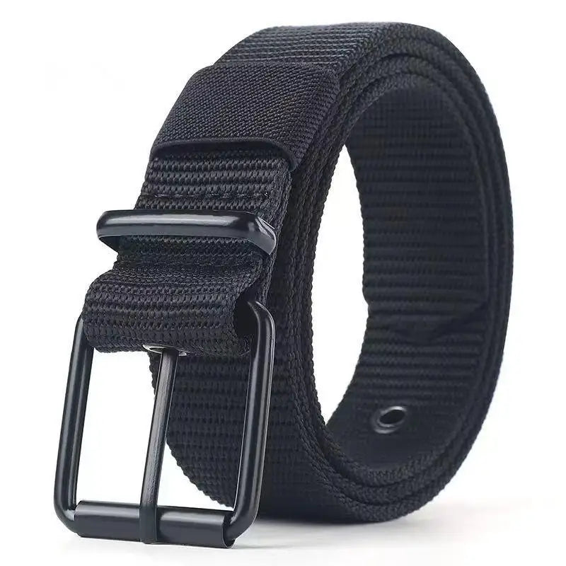 Ceinture en toile grise à boucle ardillon métallique - vue 7