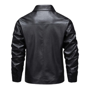Blouson biker en simili cuir noir - vue - vue 2