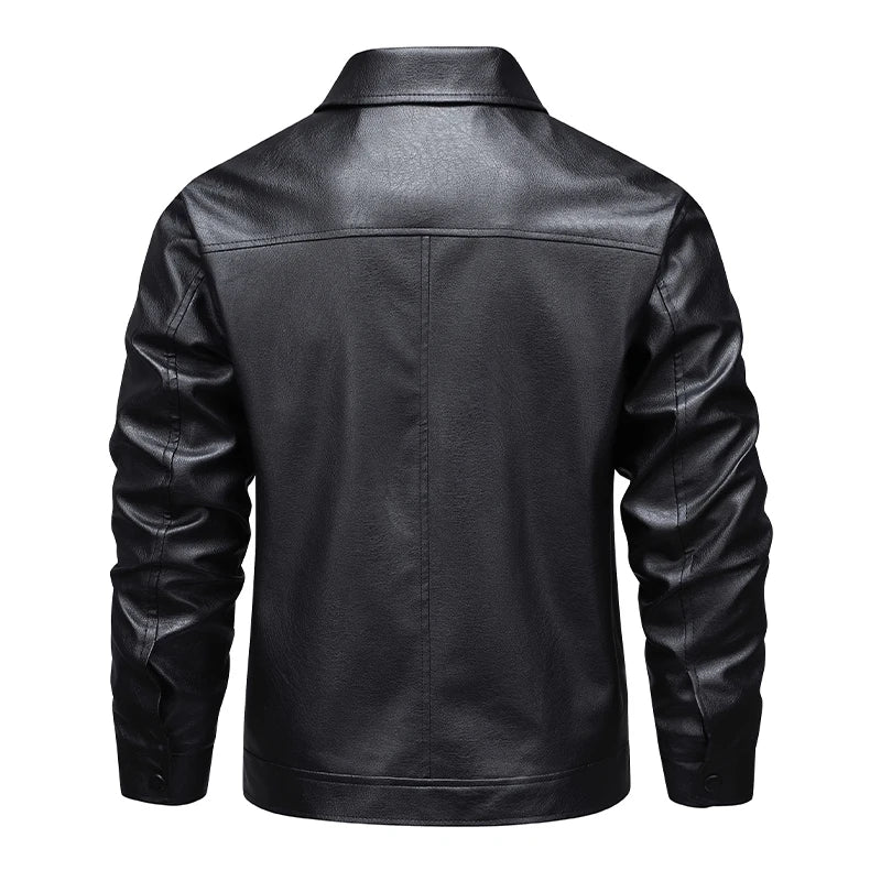 Blouson biker en simili cuir noir - vue - vue 2