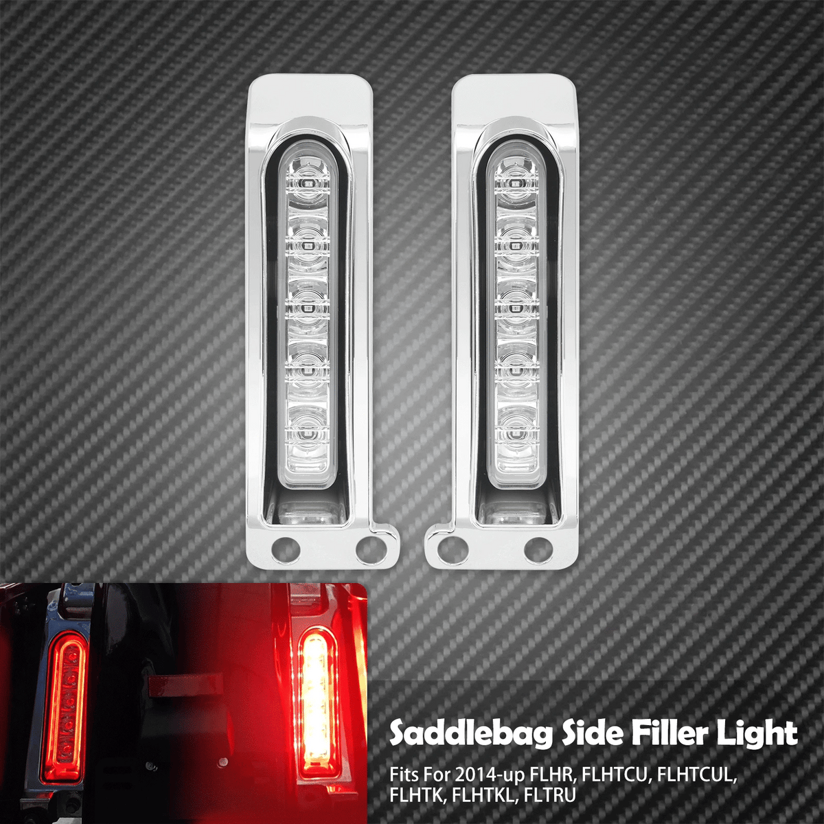 Feux LED latéraux de sacoches (fond de garde-boue) clignotant/stop - Harley Touring Electra Glide, Street Glide, Road King, FLHTK 2014 et + – photo 8/8