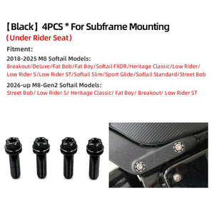 Boulons de Renfort de Garde-Boue Arrière en Titane - Harley-Davidson Softail M8 2018-2025, Road Glide 117/121 – photo 11/18