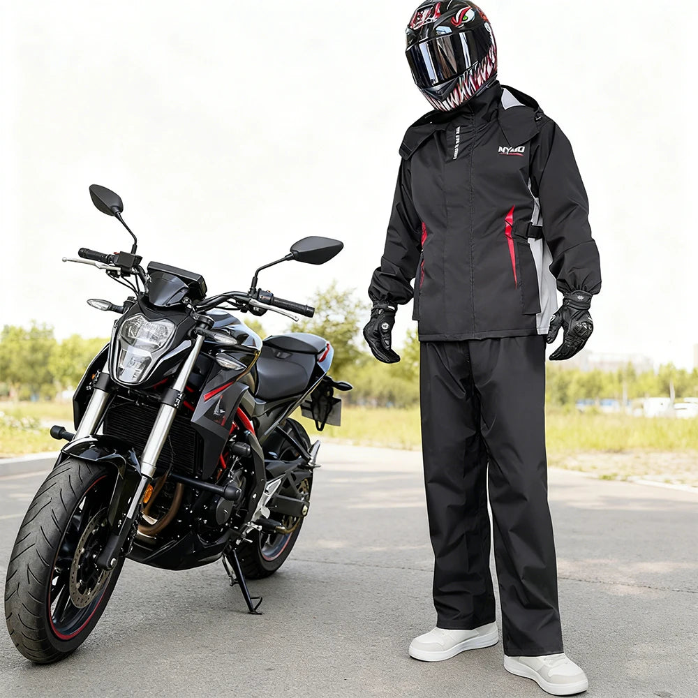 Ensemble Imperméable Complet Réfléchissant Moto et Vélo Électrique