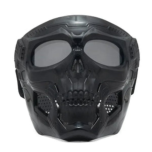 Masque intégral tête de squelette avec lunettes de protection pour moto - vue 9