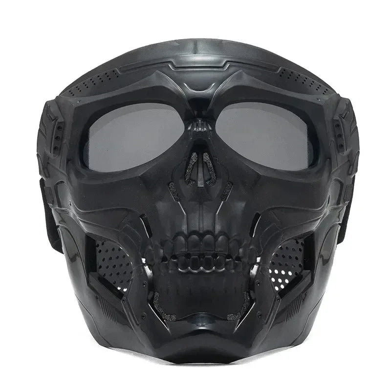 Masque intégral tête de squelette avec lunettes de protection pour moto - vue 9