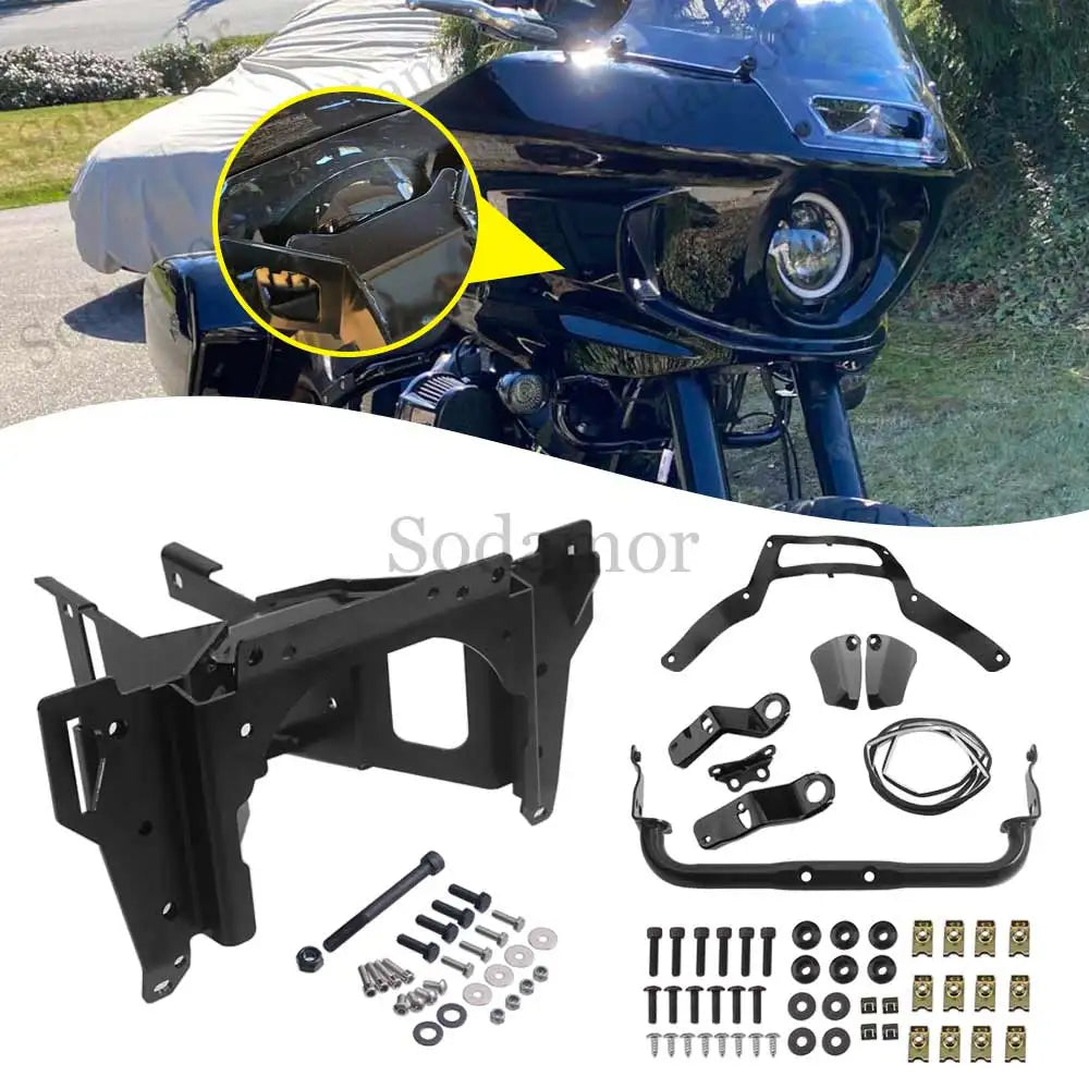 Support de fixation de carénage noir pour moto Harley-Davidson - vue 1