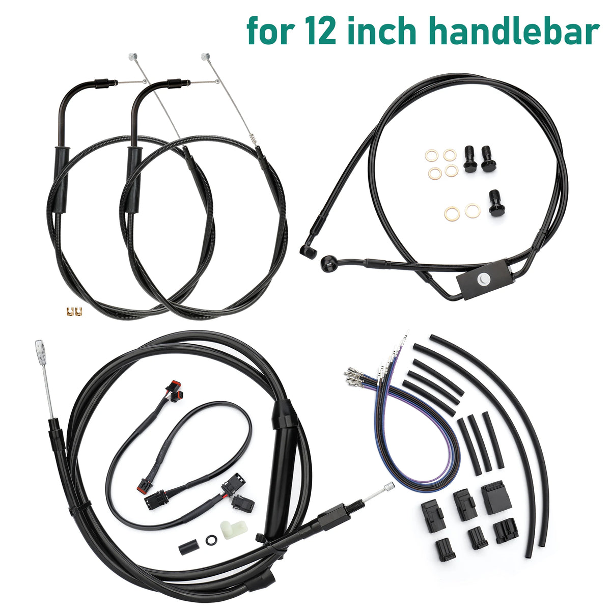 Kit de Câbles Rallongés pour Guidon - Harley-Davidson Dyna 2012-2017 (Avec ABS, Disque Avant Simple) – photo 11/12