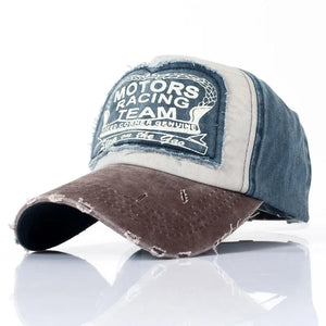 Casquette baseball denim patchwork - vue - vue 3