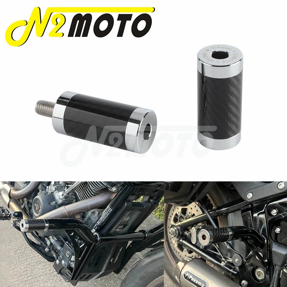 Paire d'embouts de glissière en aluminium et fibre de carbone pour barre de protection moto - vue 7