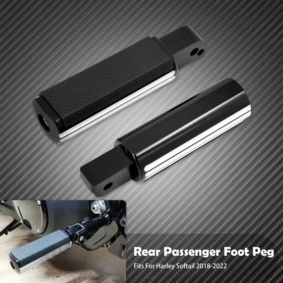 Repose-pieds passager antidérapants (floorboard) - Harley Softail Fat Boy Slim, Deluxe 2018-2025 – photo 8/9