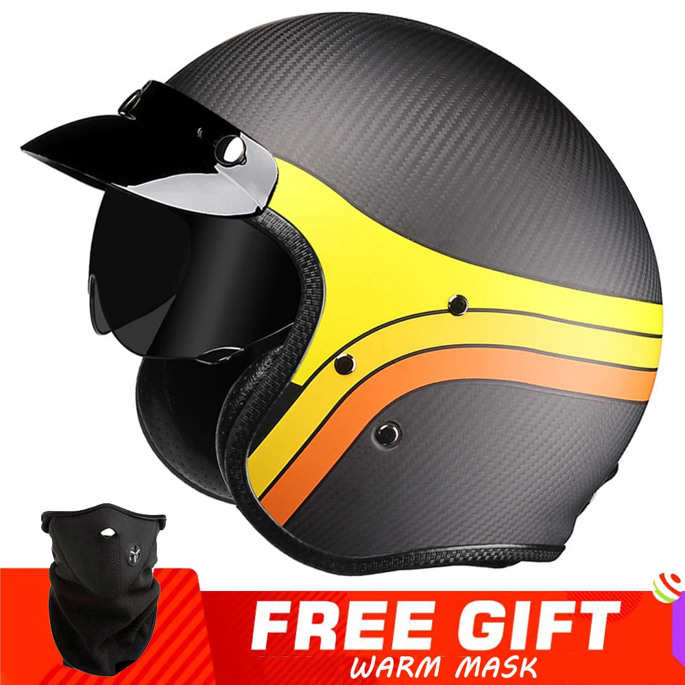 Casque moto jet carbone - vue trois-quarts - vue 10