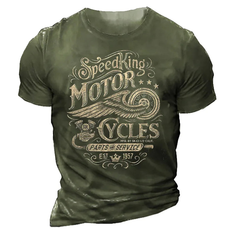T-shirt Moto Homme 1976 Racing Vintage Imprimé 3D Manches Courtes - vue 4