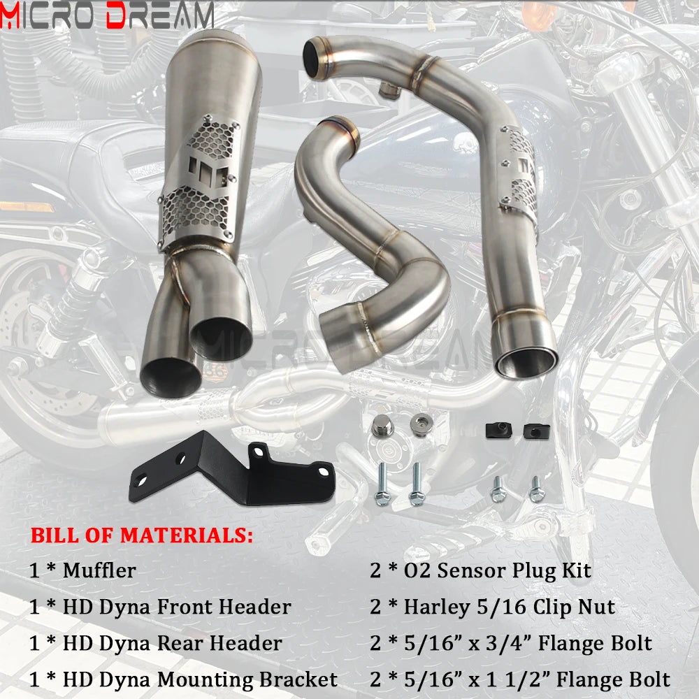 Échappement 2 en 1 inox pour Harley Dyna - vue 5