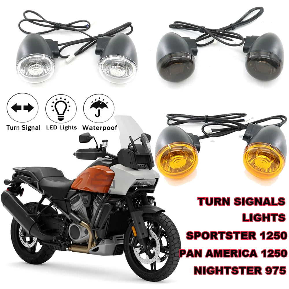 Clignotant avant LED fumé monté sur une Harley-Davidson Nightster - vue 1