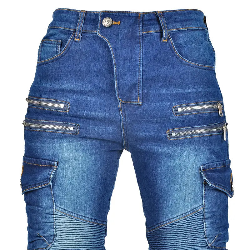 Pantalon moto femme double zip, protections genoux et hanches - vue 4