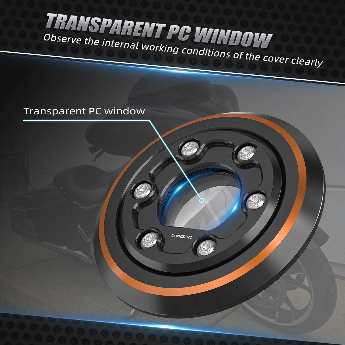 Cache de bouchon d'alternateur transparent pour Harley Sportster S - vue 2