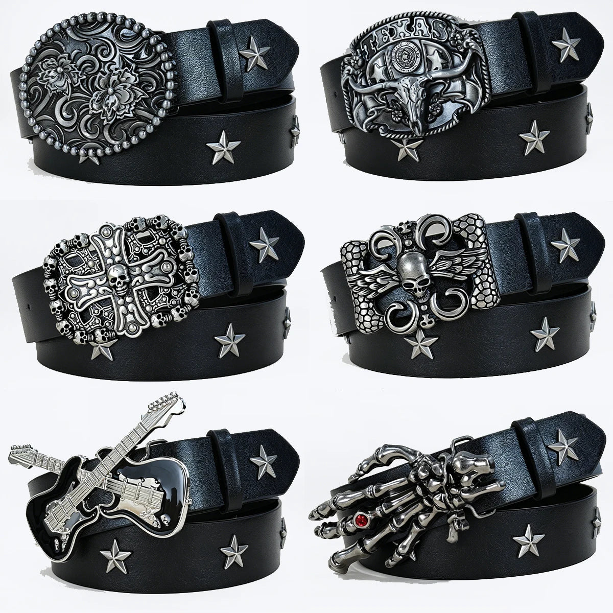 Ceinture simili cuir style rétro bohème rock - vue 1