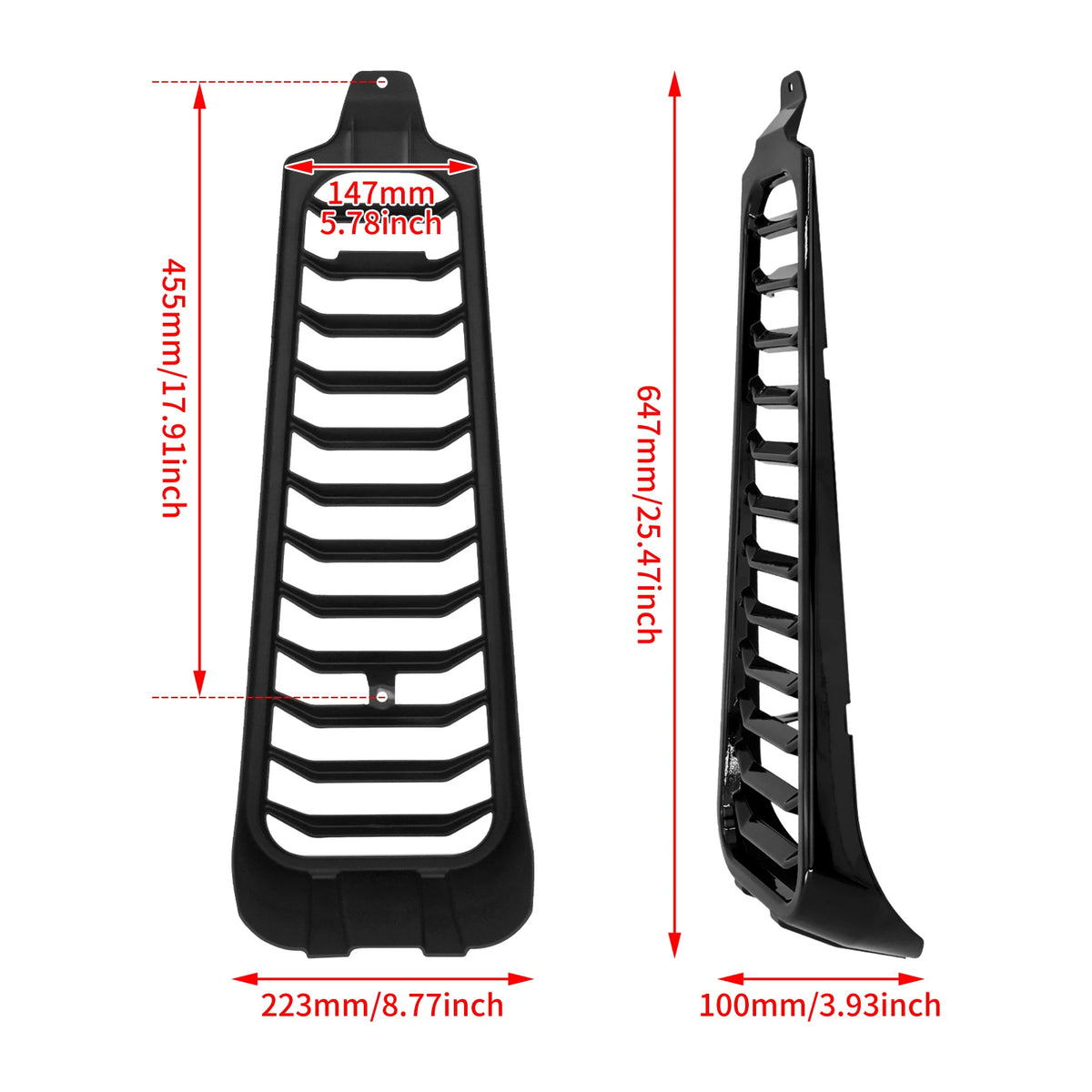 Spoiler menton avant noir brillant pour moto Harley Softail - vue 6