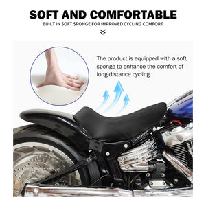 Selle solo pilote profil bas surpiqûres diamant pour Harley-Davidson Softail - vue 3