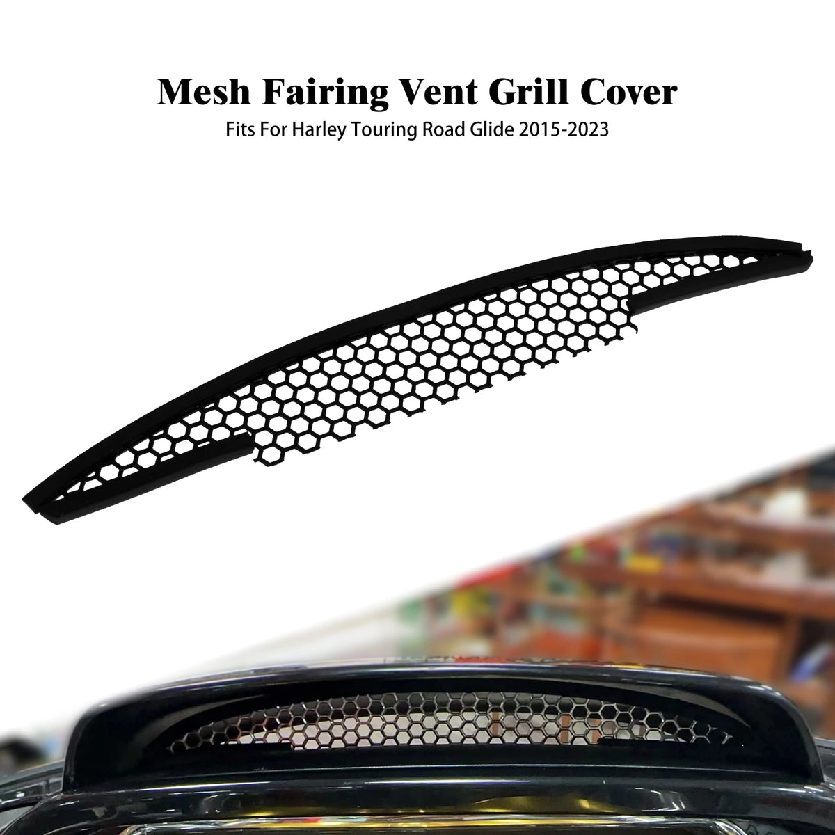 Grille de ventilation noire pour carénage de moto Harley-Davidson Road Glide - vue 7