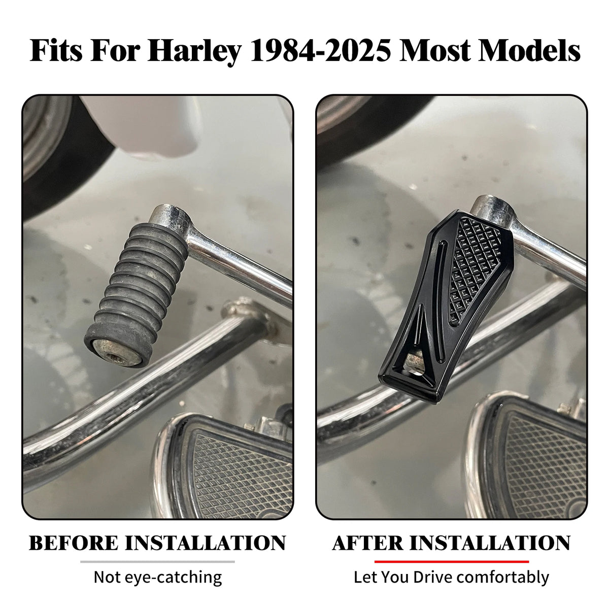 Cale de sélecteur de vitesse chromée pour moto Harley-Davidson - vue 3