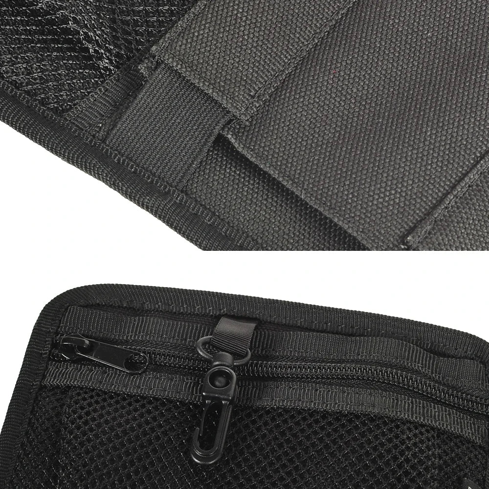 Kit de doublures textiles noires installées dans une sacoche rigide de moto - vue 6