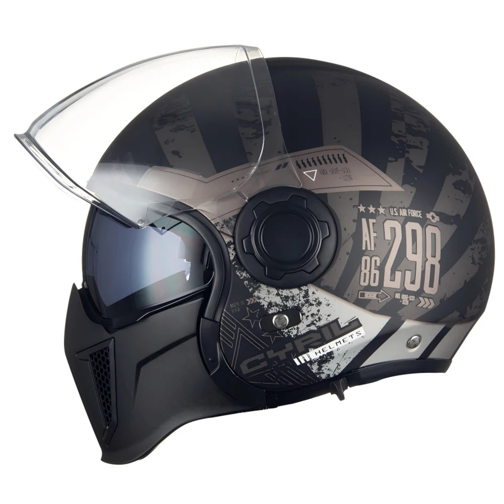 Casque moto modulable noir double écran - vue - vue 23
