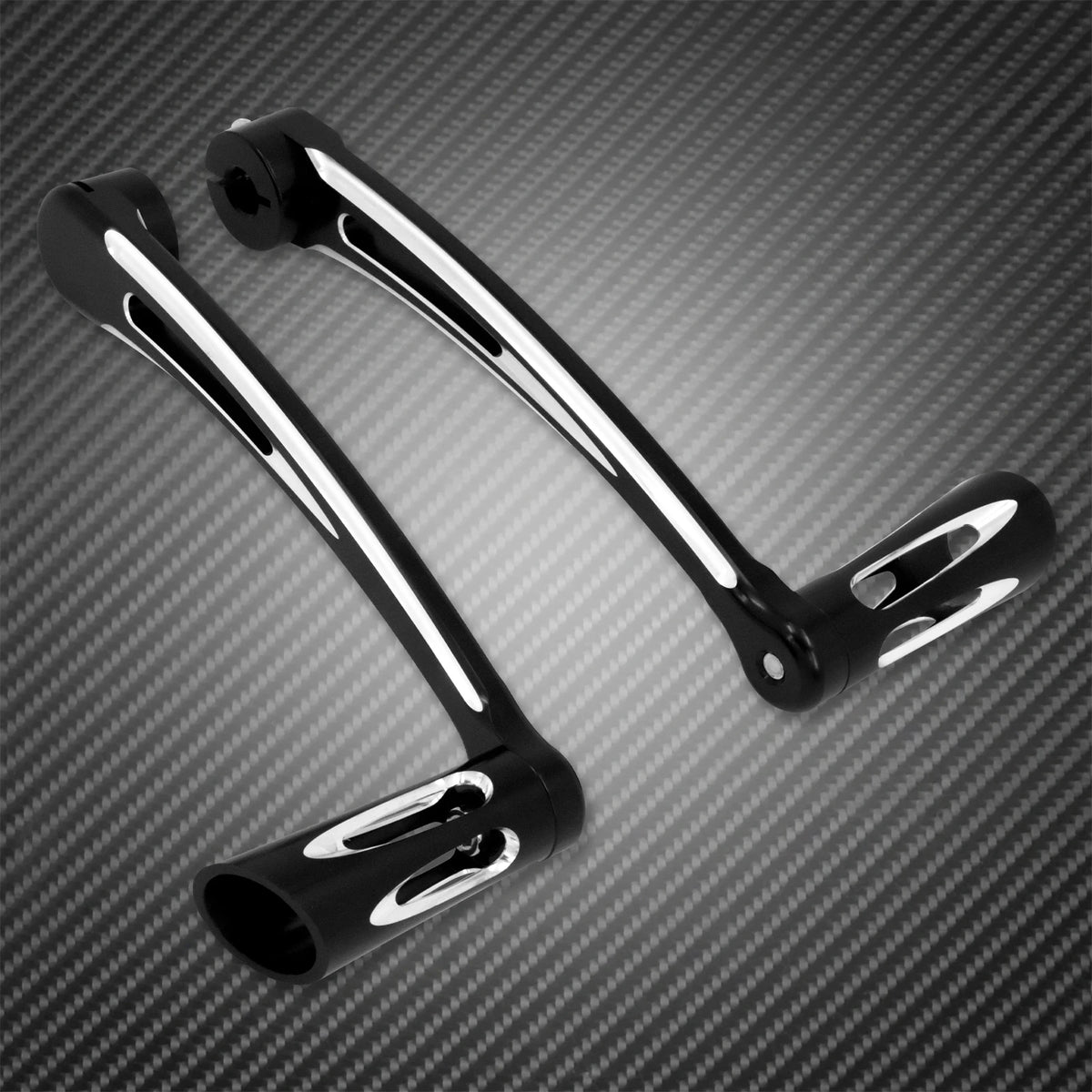 Levier de sélecteur talon-pointe CNC noir avec pontets pour Harley-Davidson Softail (1986-2017), Touring (1988 et +) et Trike (2008 et +) – photo 4/7