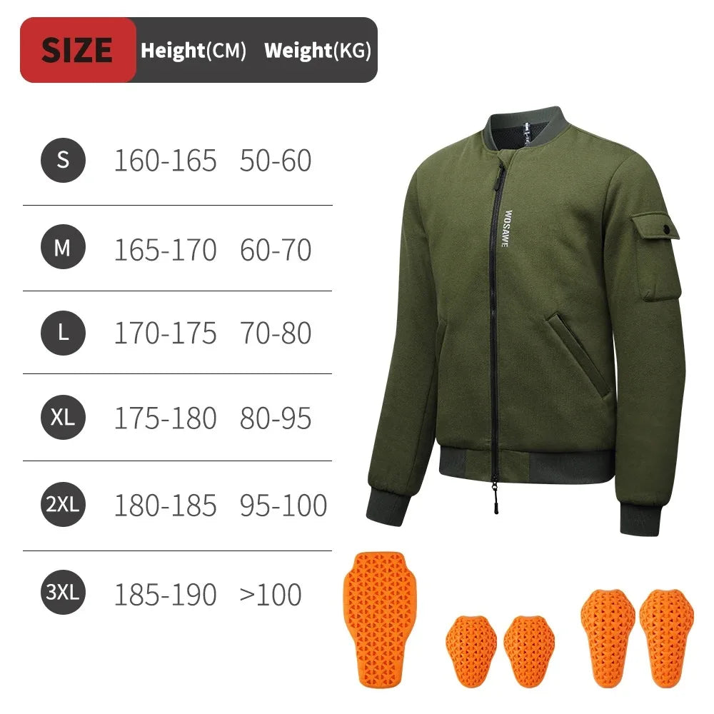 Blouson bomber moto homme WOSAWE noir hiver - vue 10