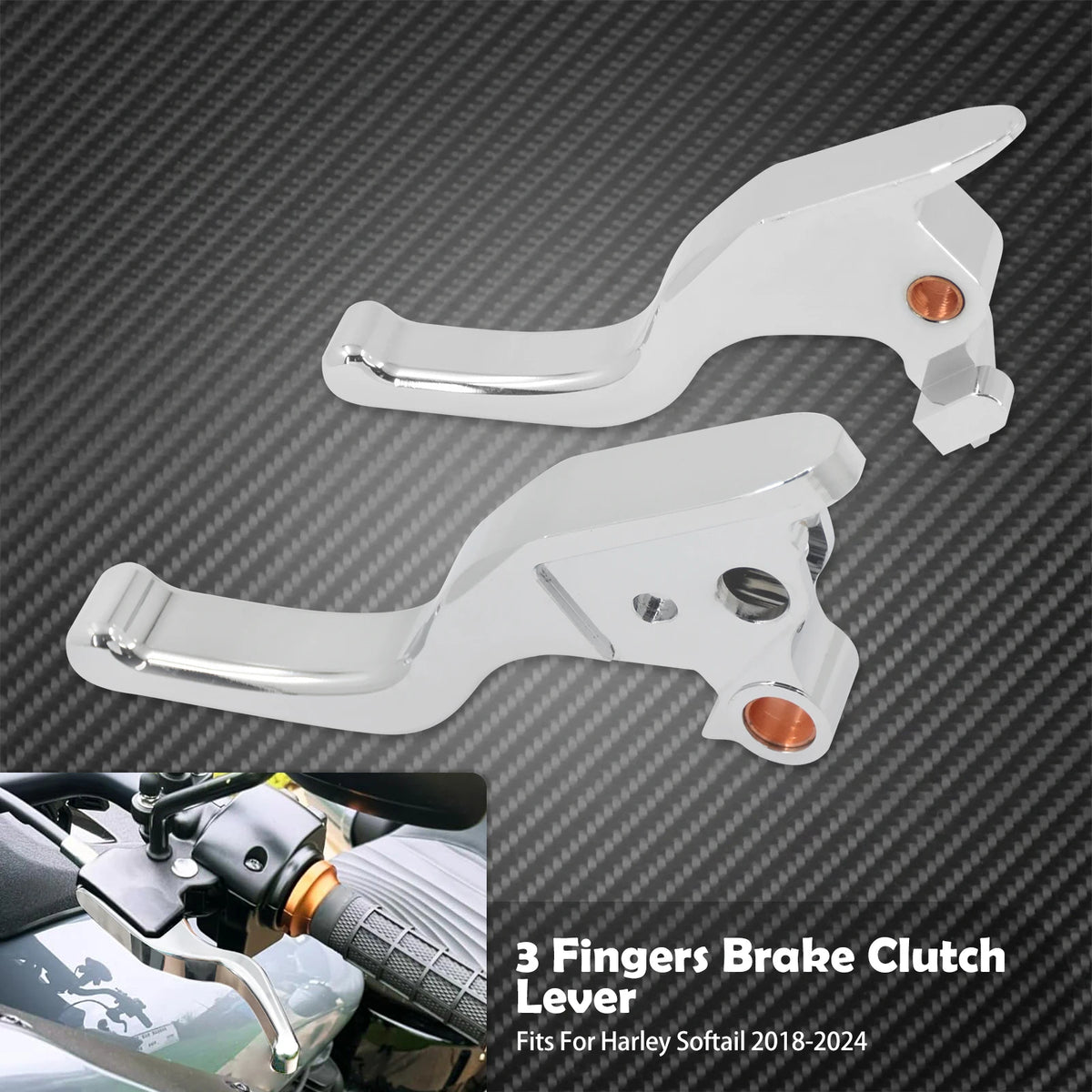 Leviers de Frein/Embrayage Courts 3 Doigts - Harley-Davidson Softail 2018-2024 – photo 8/8
