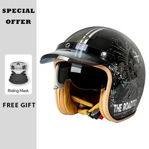 Casque jet moto noir à visage ouvert - vue de trois quarts - vue 3
