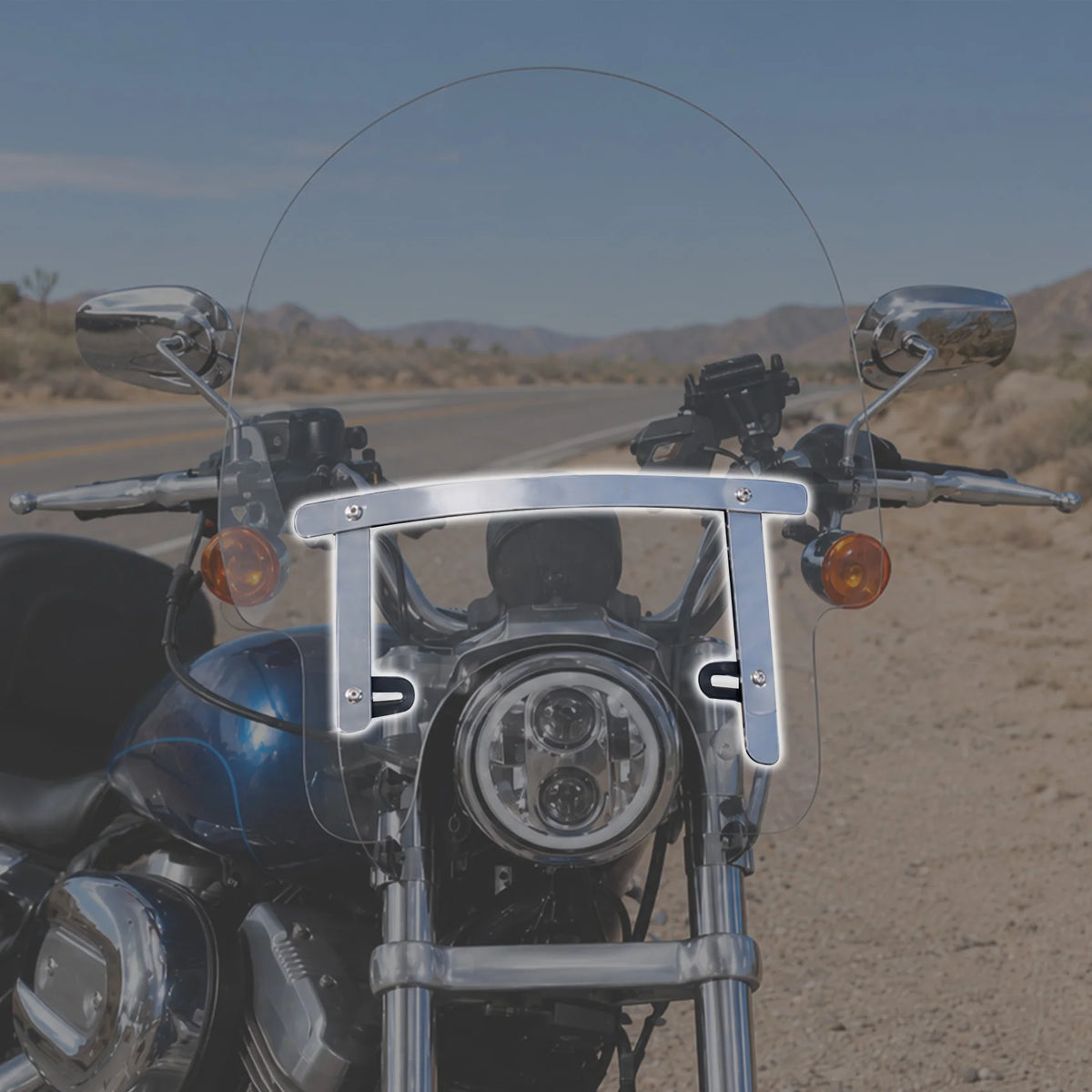 Support de pare-brise chromé pour fourche de moto de 39 mm - vue 6