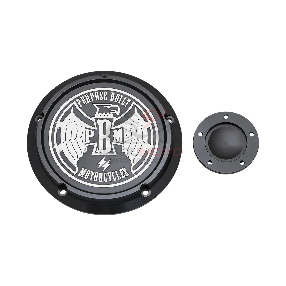 Derby cover noir gravé pour Harley Touring Softail Dyna - vue 17