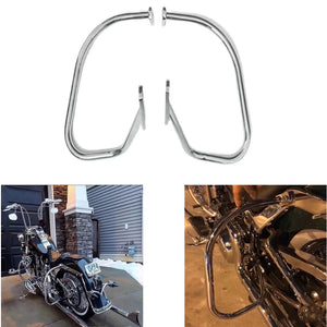 Arceau chromé de protection de sacoche sur Harley Softail - vue 1