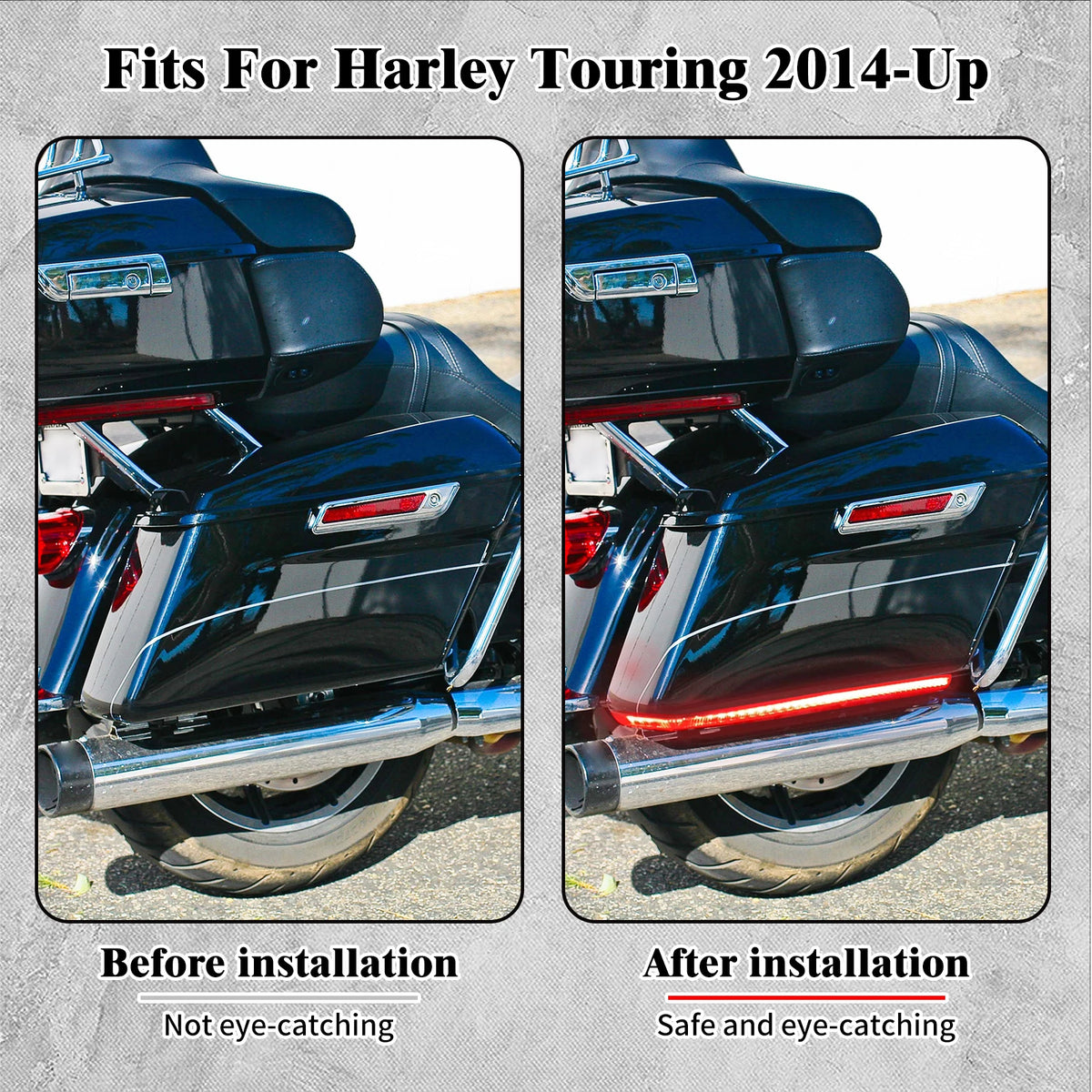 Feux LED de sacoches clignotant/veilleuse/stop - Harley Touring Road Glide, Electra Glide, Road King, FLHR 2006-2024 – photo 3/6