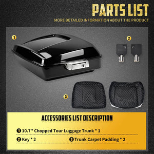 Top Case Arrière Chopped/Razor/King (7,5\"/10,7\"/13,7\") - Harley-Davidson Touring 2014-2025 – photo 11/12