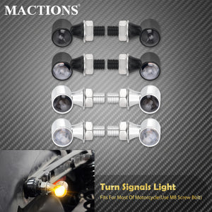Clignotants LED mini homologués (E Mark) universels filetage M8 pour Harley-Davidson et motos custom – photo 1/10