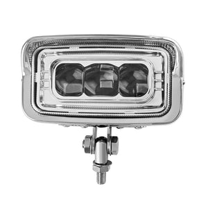 Phare LED rectangulaire chromé pour moto custom - vue 8