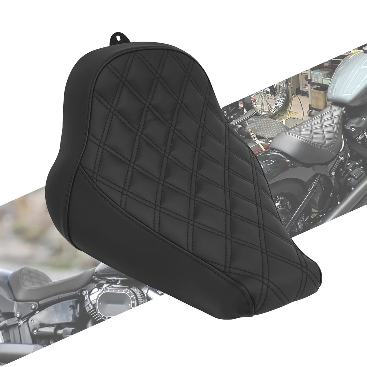 Selle solo avant en similicuir noir pour Harley-Davidson Breakout et Fat Boy (2018-2025)