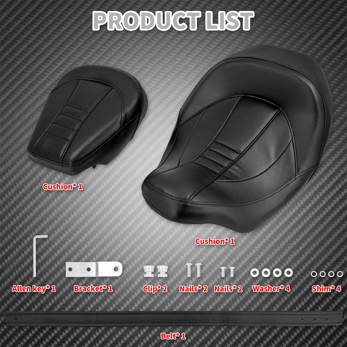 Selle Two-Up Conducteur/Passager avec Dossier Avant - Harley-Davidson Touring 2009 et plus – photo 5/9