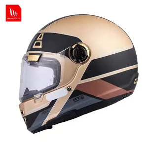 Casque moto intégral rétro noir - vue de face - vue 8